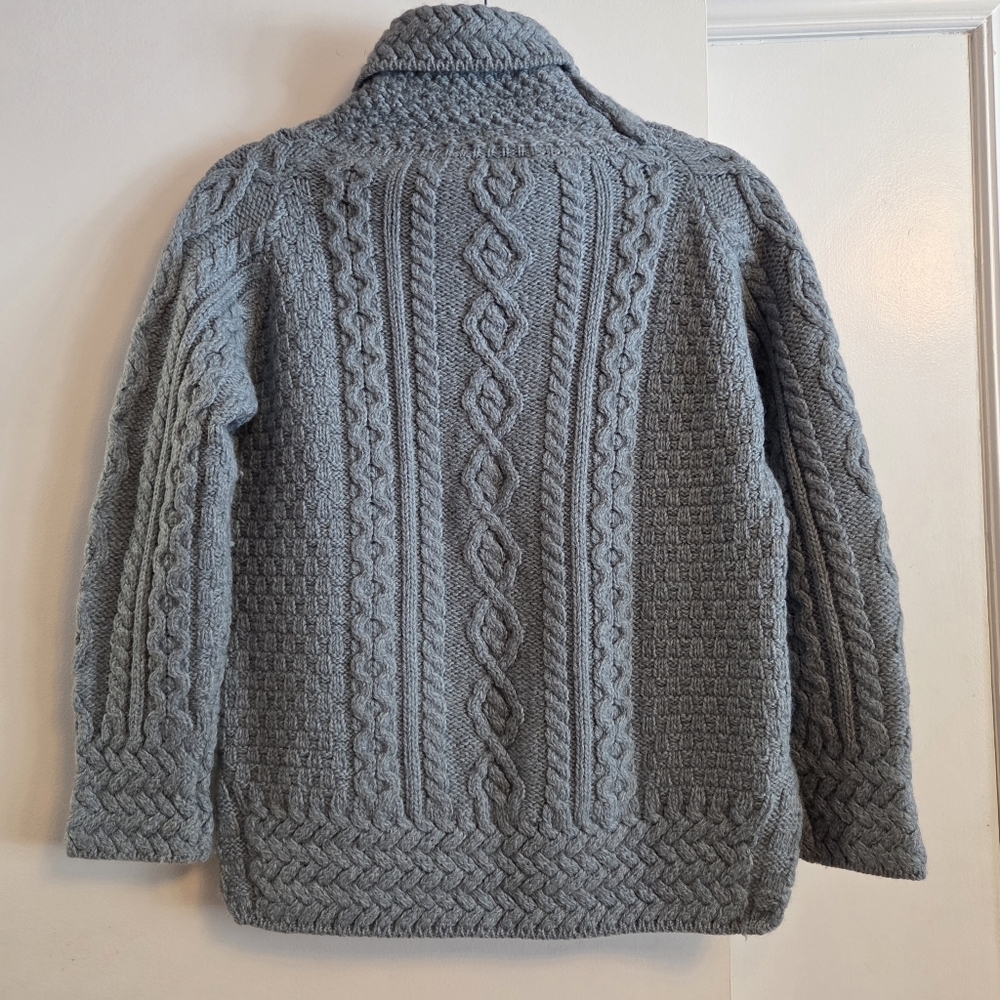 ARAN ISLES KNITWEAR Turtleneck Cowl Sweater Light Blue Small - Picture 6 of 9